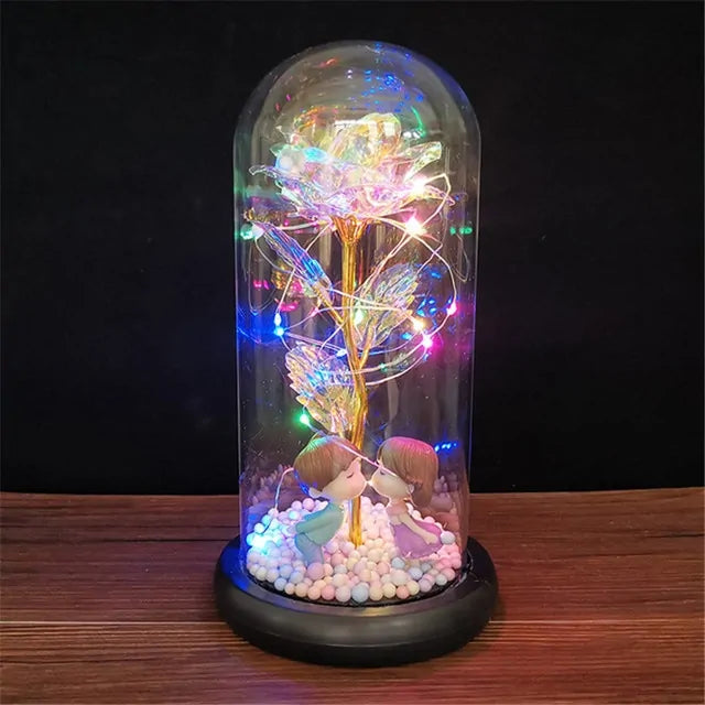 Galaxy rose in glass