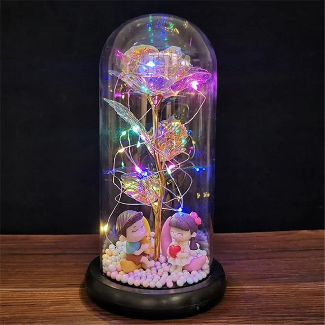 Galaxy rose in glass