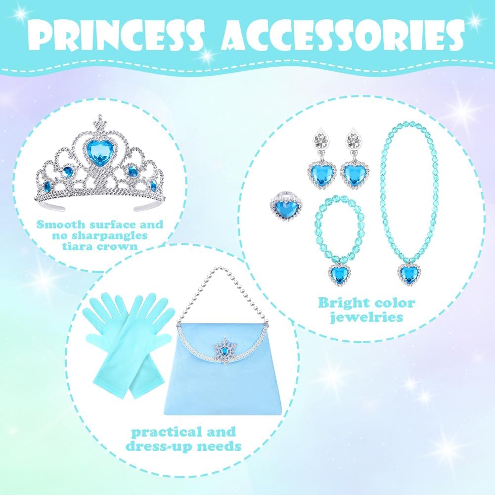 Vicloon Princess Cape, Shiny Sequin Cape, Princess Costume, Magic Wand Necklace