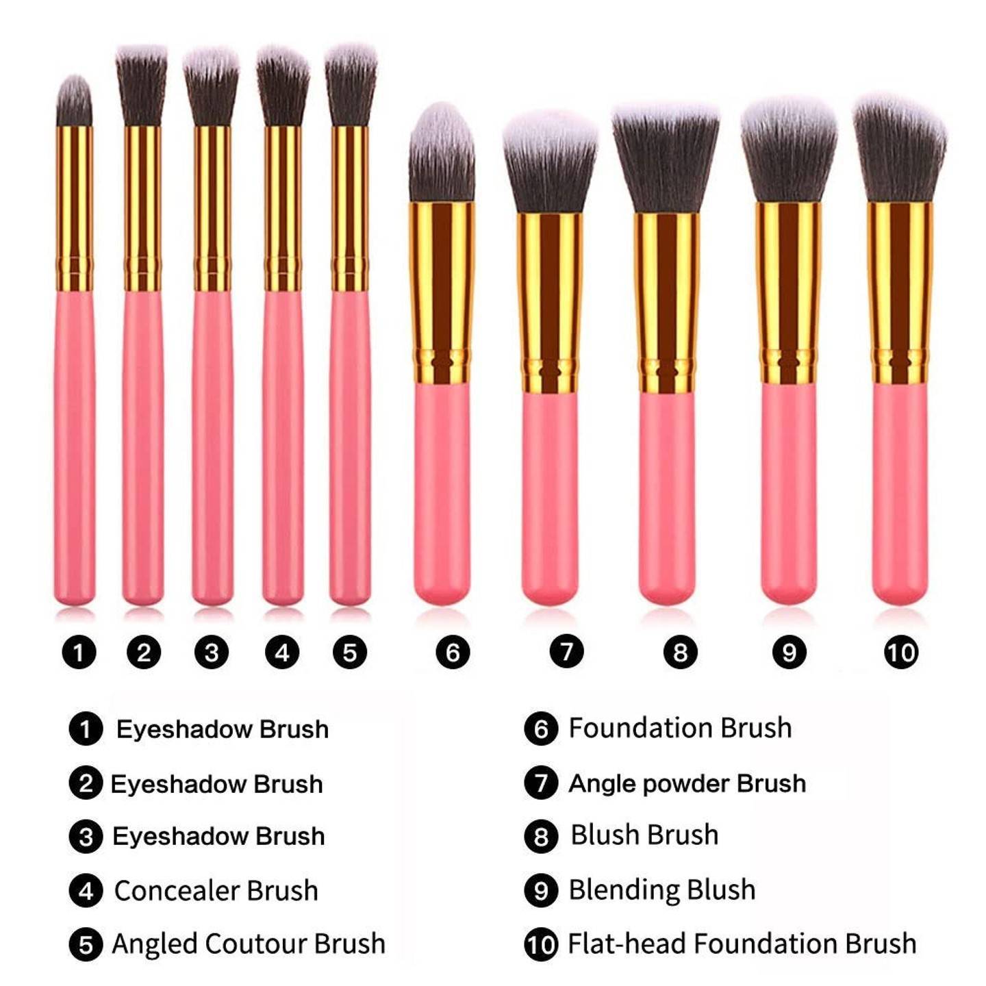 Make-up brush set 10 pieces