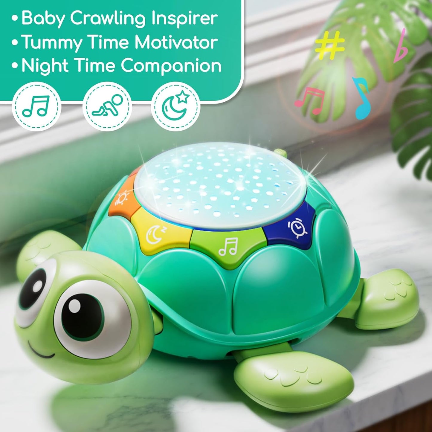 Lehoo Castle Baby Crawling Toy from 3 6 9 Months Turtles Baby Toy with Music Projector Educational Toy for 1 Year Old Newborn Toy Gift