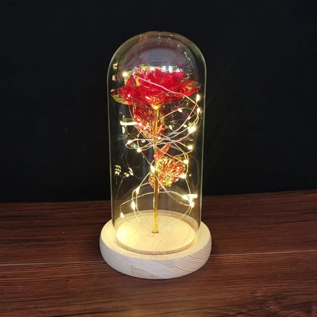 Galaxy rose in glass