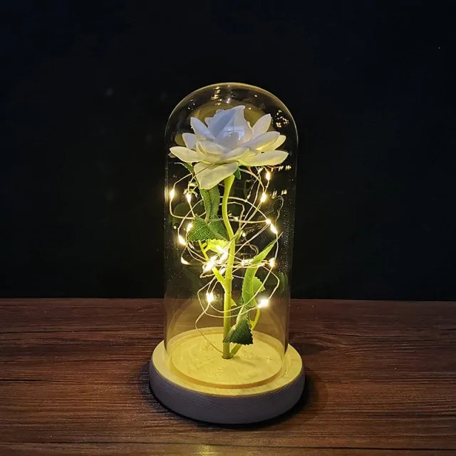 Galaxy rose in glass