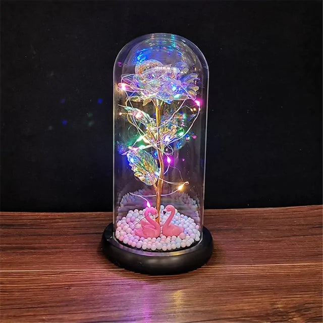 Galaxy rose in glass