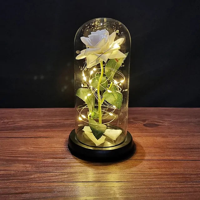 Galaxy rose in glass