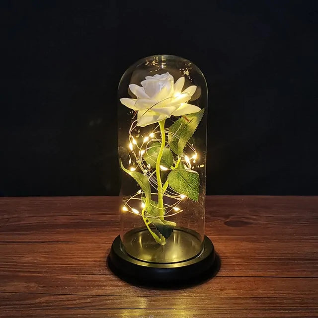 Galaxy rose in glass