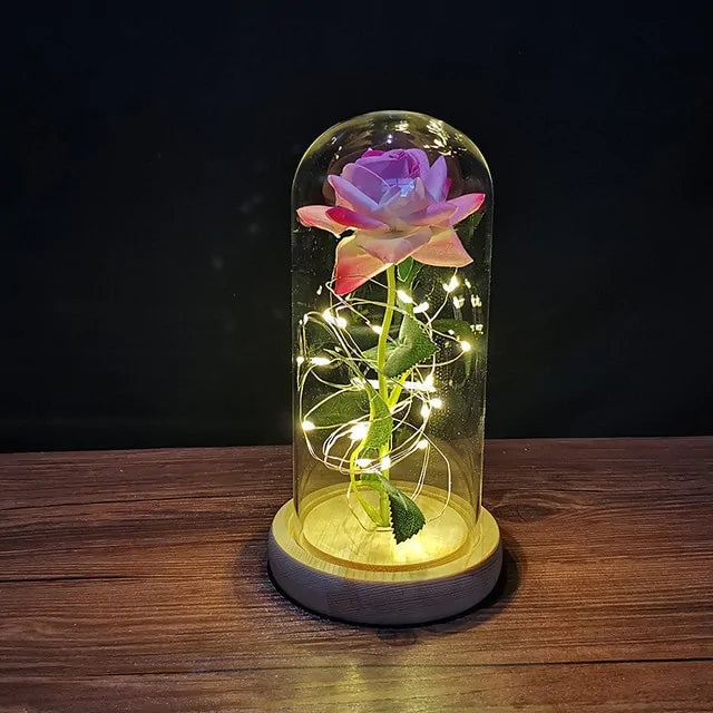 Galaxy rose in glass