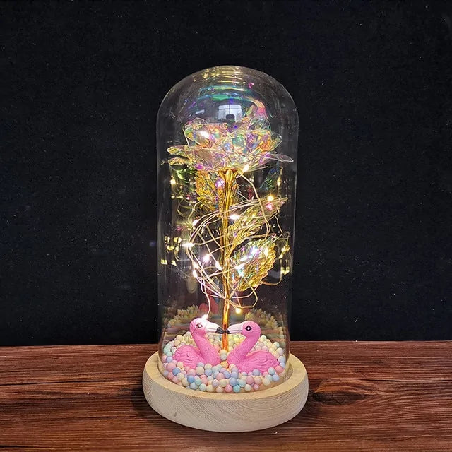 Galaxy rose in glass