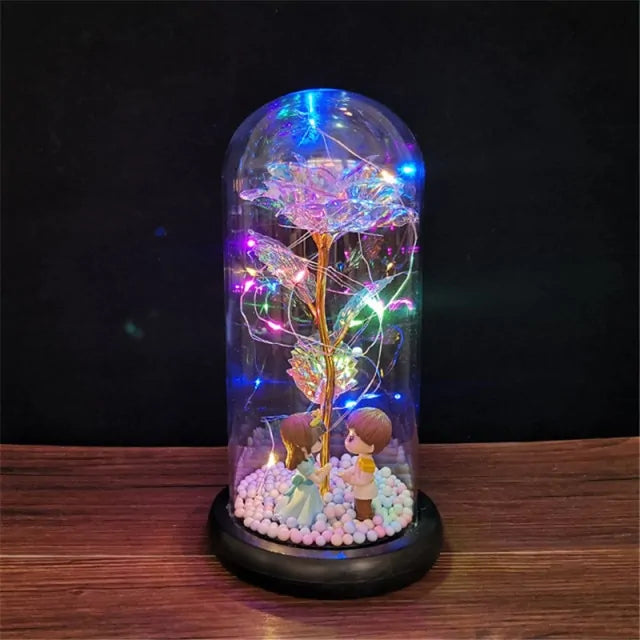 Galaxy rose in glass