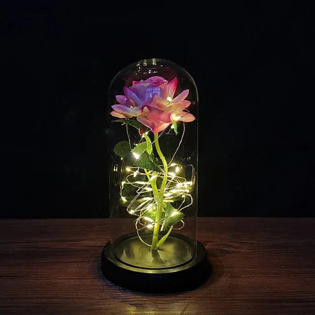 Galaxy rose in glass