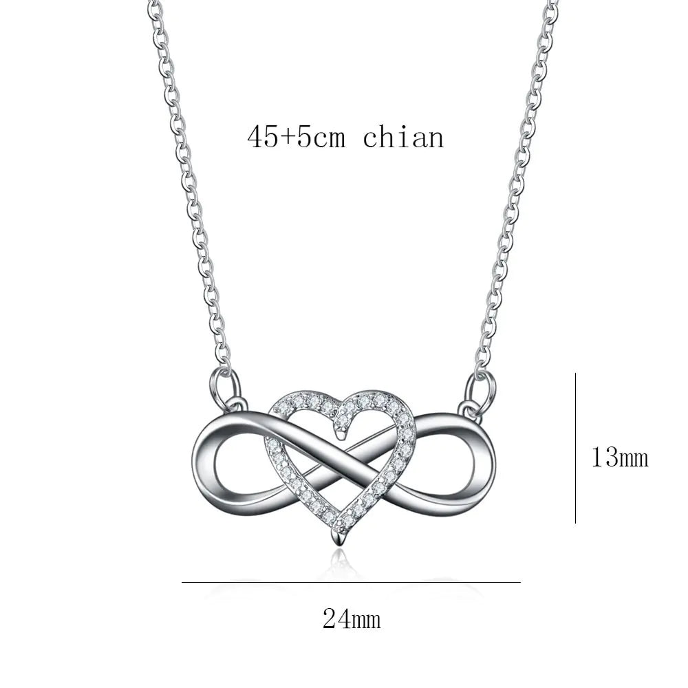 Necklace with Infinity Symbol and Heart