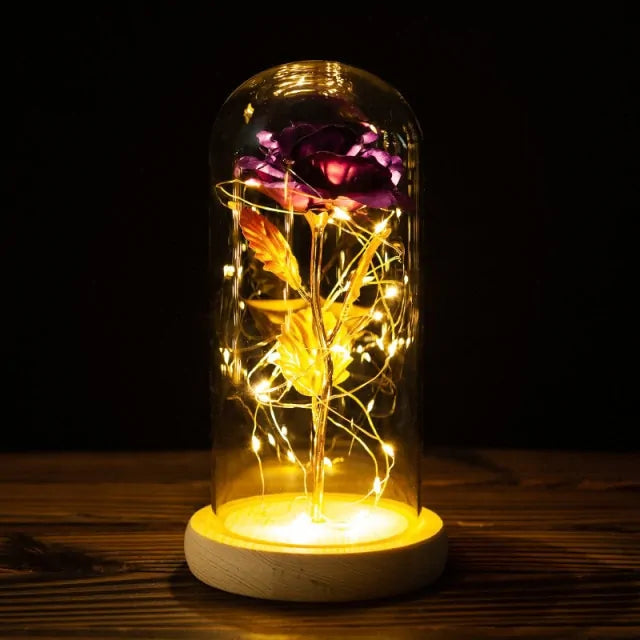 Galaxy rose in glass